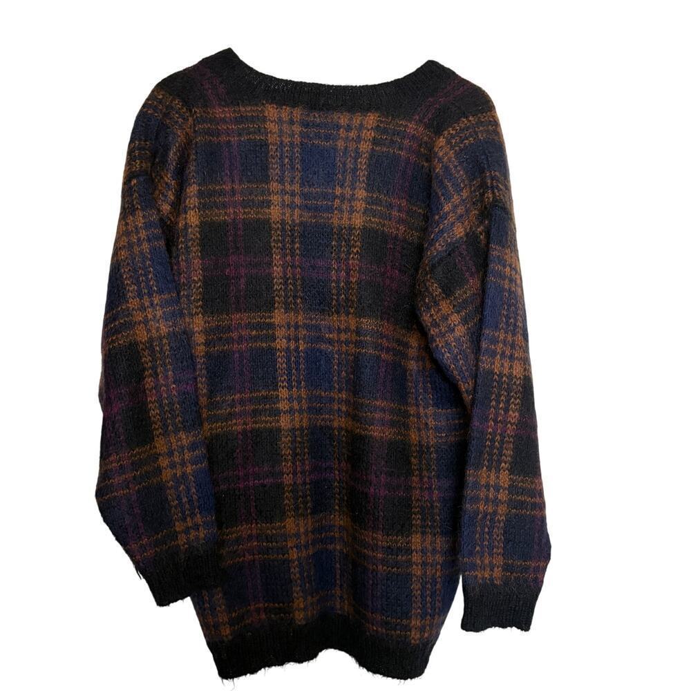 Vintage Paul Harris Mohair Blend Plaid Sweater M Dark Academia Fall Photos - Picture 4 of 10